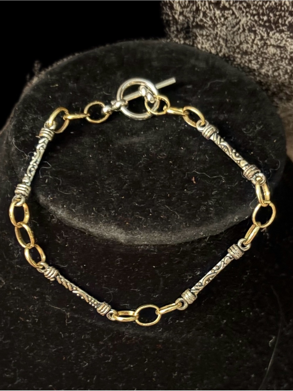 Two-Tone Gold and Silver Womens Chain Bracelet